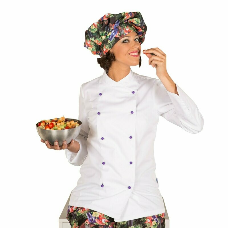 CHAQUETA COCINA MUJER NIZA SIN BOTONES (PEDIR APARTE REF 3111), Color: Blanco