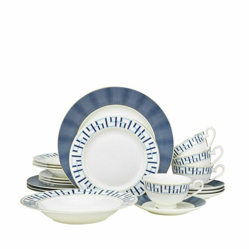 Greek Key Blue - Service for 12