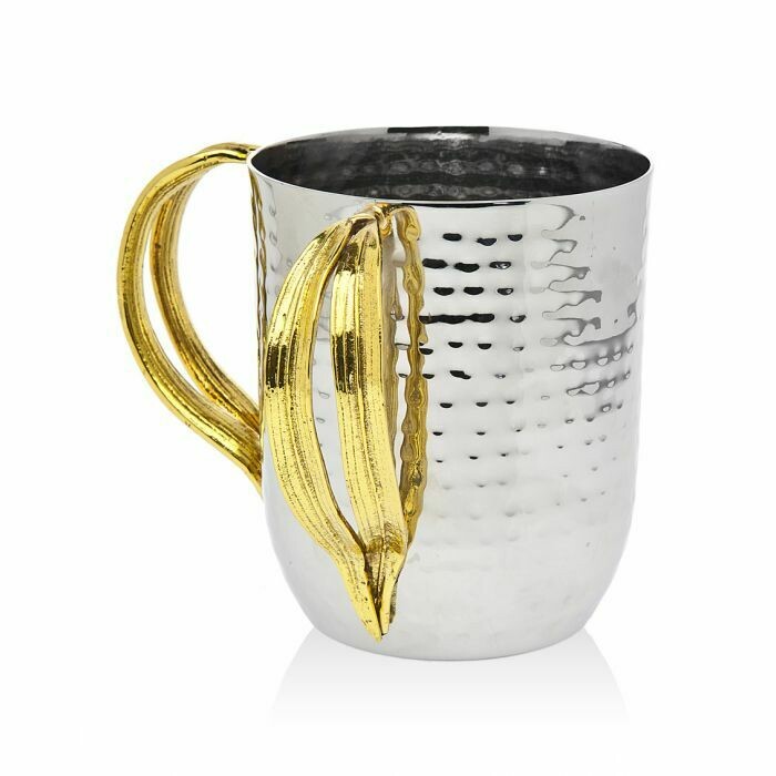 Gold Leaf  Stainless Hammer Washcup
