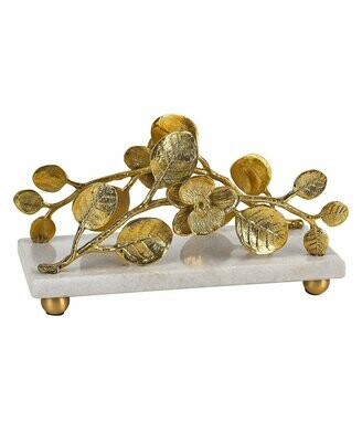 Napkin Holder Marble and Gold Leaves