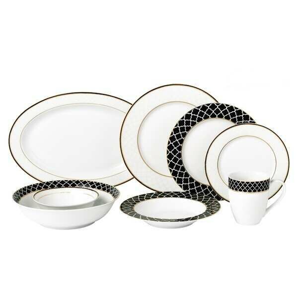 Trellis Black and Gold - Set of 8