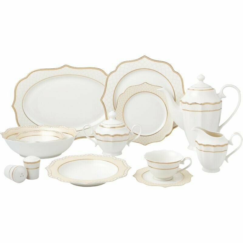 Scallop Cream and Gold - Set of 8