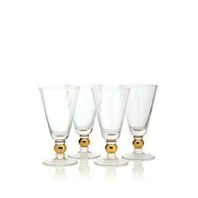 Goldtone 12oz Footed glass - Set of 4