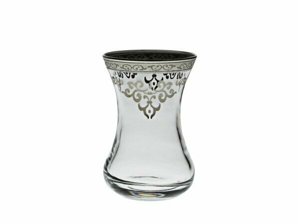 Glass Kiddush Cup SILVER 5.5oz - set of 6