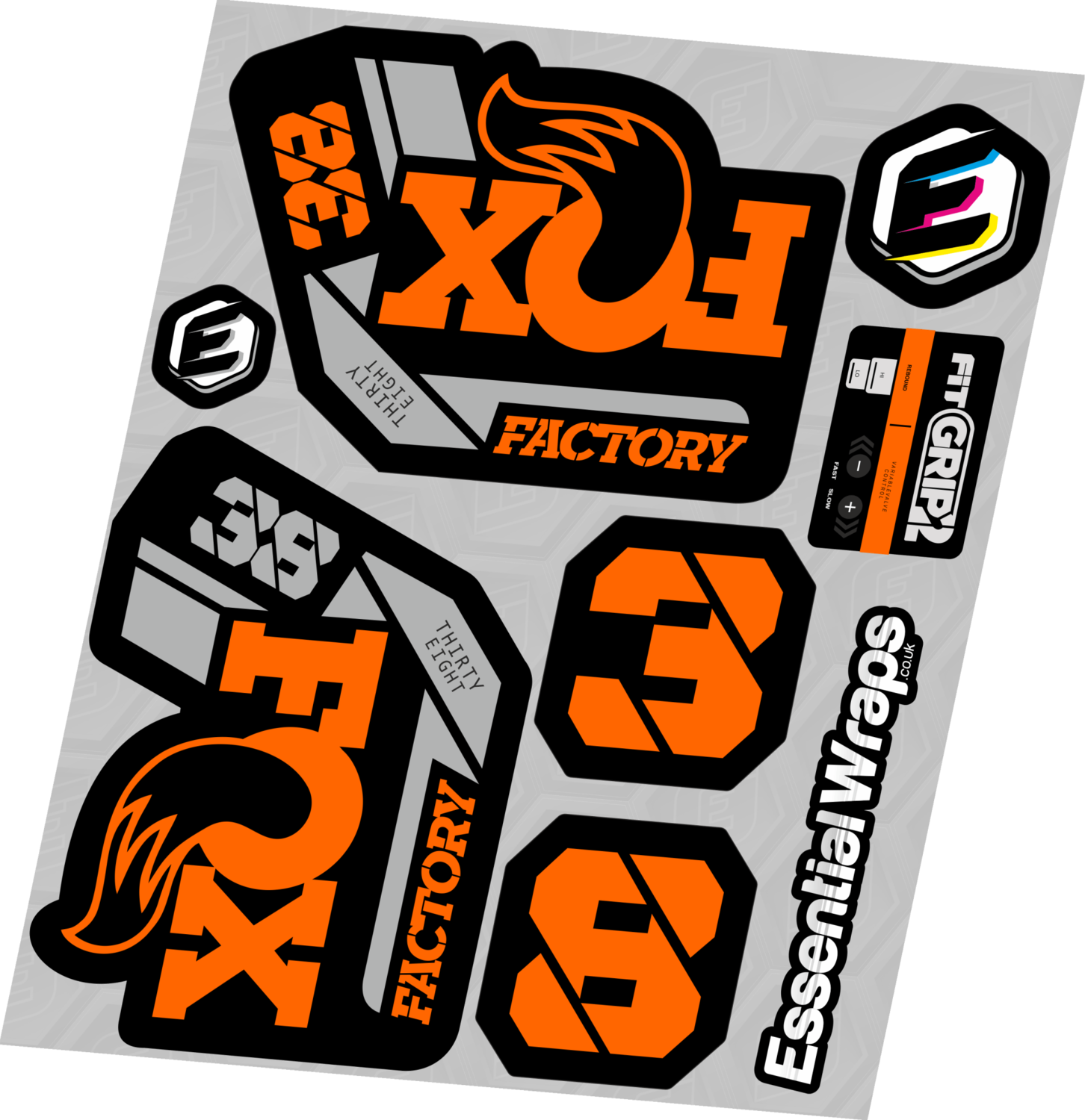 FOX 38 2021 Factory Forks Suspension Decals Sticker Set Adhesive Camo