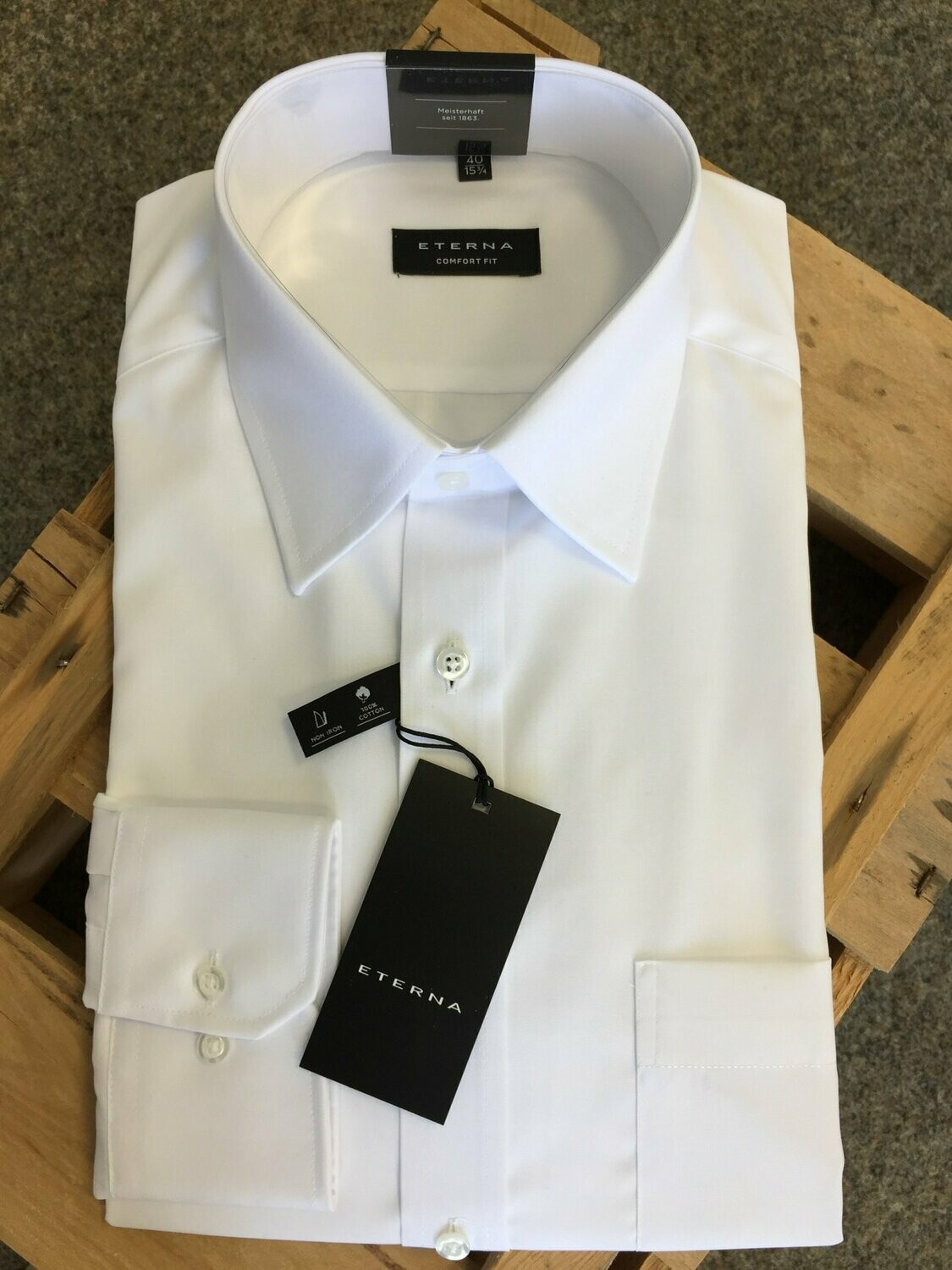 Herren Hemd 1/1 - weiß/weiß - comfort fit - Eterna