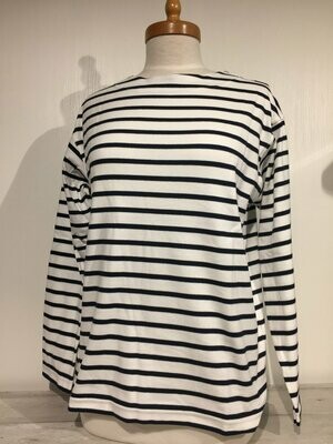 Damen Sweatshirt - weiß marine Streifen - mod AS Damen Sweatshirt - weiß marine Streifen - mod AS