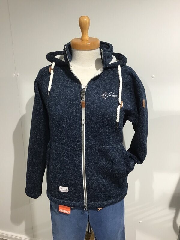 Damen Wollfleece Jacke - Föhr - navy melange - Dry Fashion