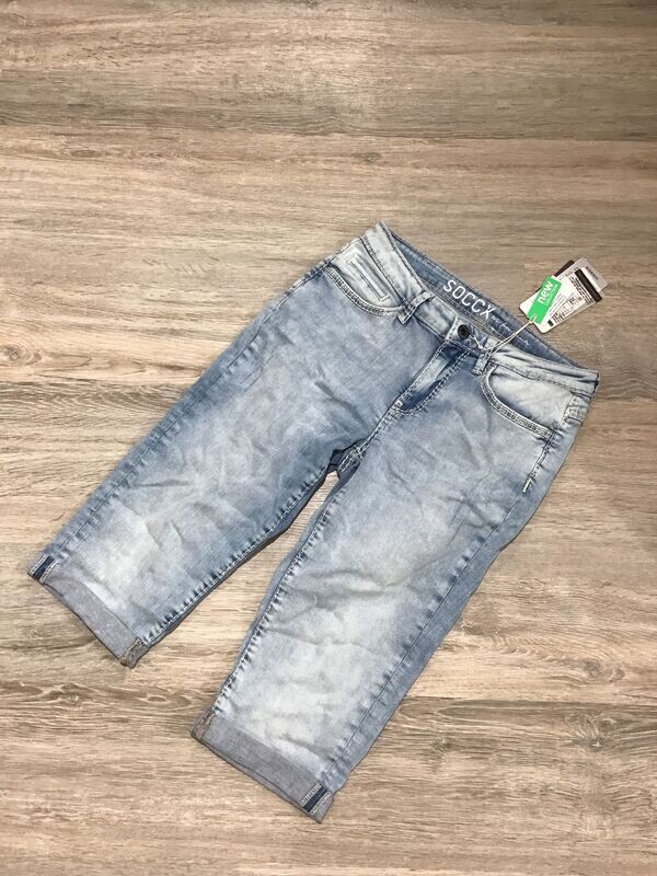 Damen Jeans - turn up ROMY- light blue used - Soccx Damen Jeans - turn up ROMY- light blue used - Soccx