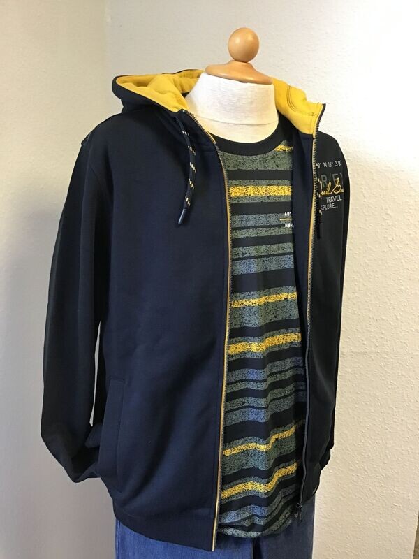 Herren Sweatjacke -navy-gelb-Casa Moda Herren Sweatjacke -navy-gelb-Casa Moda