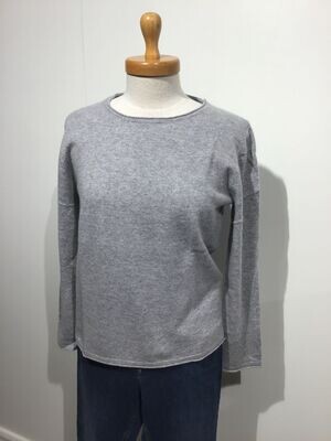 Damen Pullover silber- Cashmere - Zwillingsherz