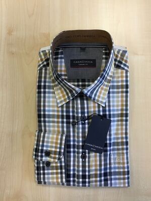 Hemd 1/1 - blau-gelb kariert - Casa Moda Hemd 1/1 - blau-gelb kariert - Casa Moda