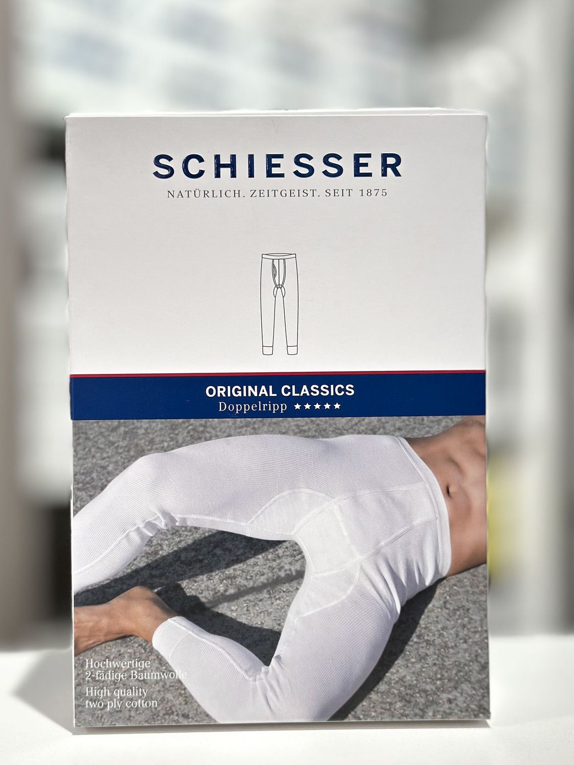 Schiesser - Doppelripp Hose lang - mit Eingriff