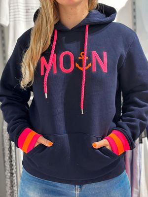 MOIN Hoodie Zwillingsherz  - navy - Damen