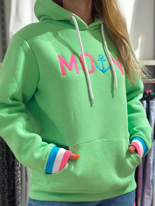 MOIN Hoodie Zwillingsherz - hellgrün - Damen MOIN Hoodie Zwillingsherz - hellgrün - Damen