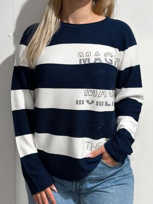 Pullover - blau/weiß - Rabe Pullover - blau/weiß - Rabe