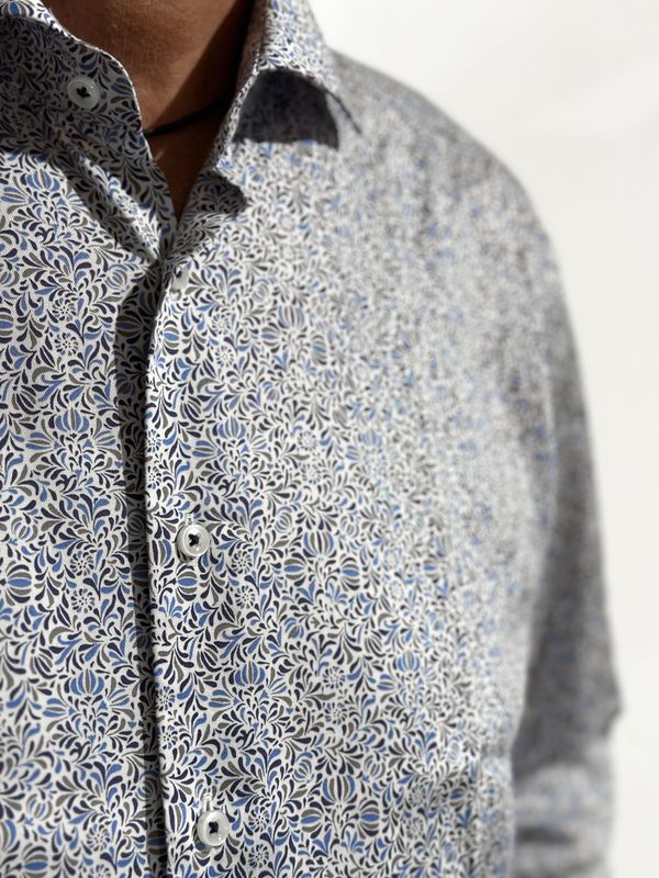 Herren Hemd 1/1 - blau gemustert - Eterna Herren Hemd 1/1 - blau gemustert - Eterna