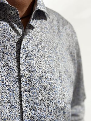 Herren Hemd 1/1 - blau gemustert - Eterna Herren Hemd 1/1 - blau gemustert - Eterna