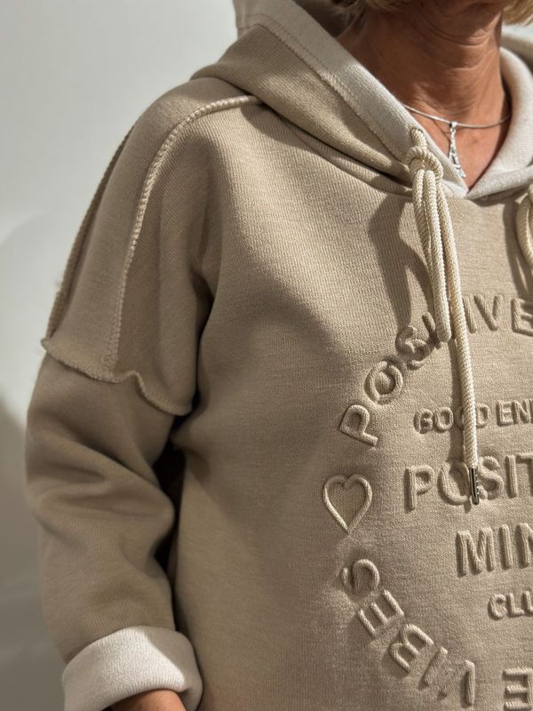 Hoodie Zwillingsherz - beige - double face Hoodie Zwillingsherz - beige - double face