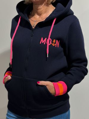 MOIN Hoodiejacke Zwillingsherz - navy MOIN Hoodiejacke Zwillingsherz - navy