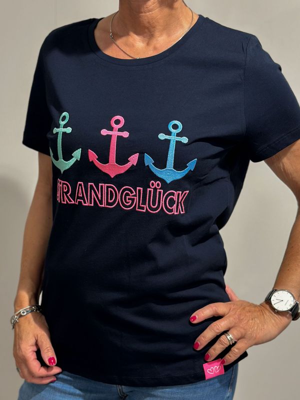 T-Shirt - Zwillingsherz - Strandglück - navy T-Shirt - Zwillingsherz - Strandglück - navy