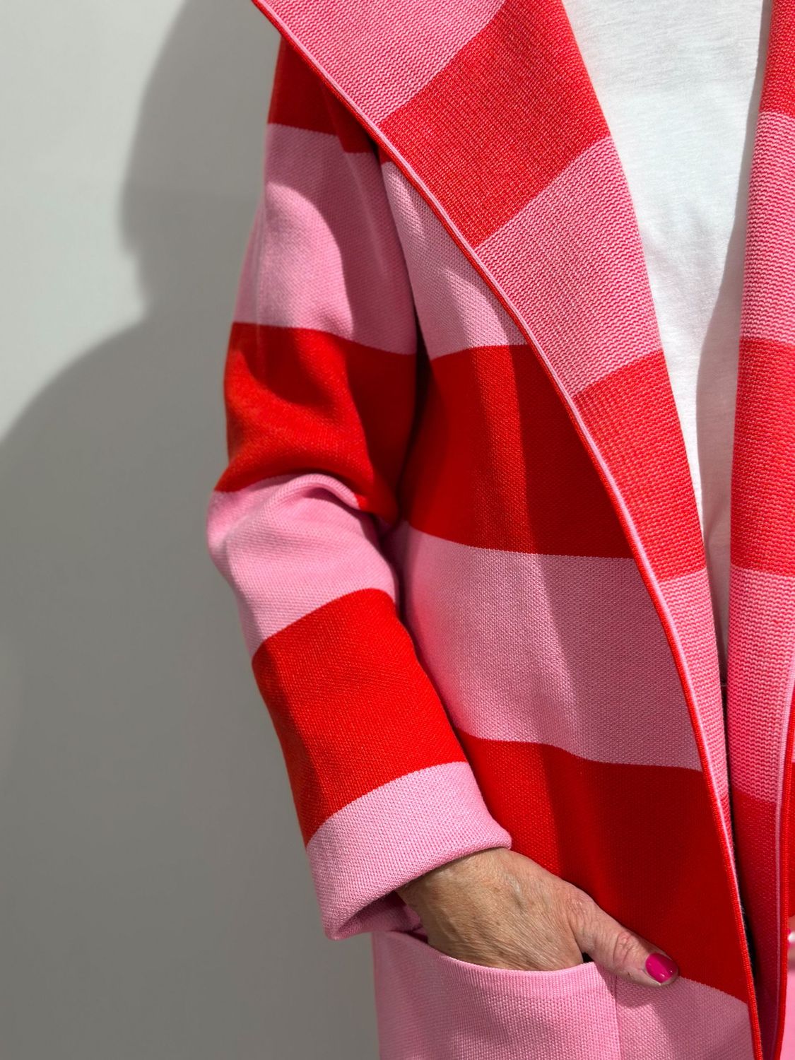Strickmantel - Zwillingsherz - red/pink