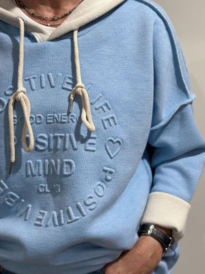 Hoodie Zwillingsherz - hellblau - double face Hoodie Zwillingsherz - hellblau - double face