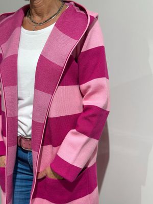 Strickmantel - Zwillingsherz -pink/berry Strickmantel - Zwillingsherz -pink/berry