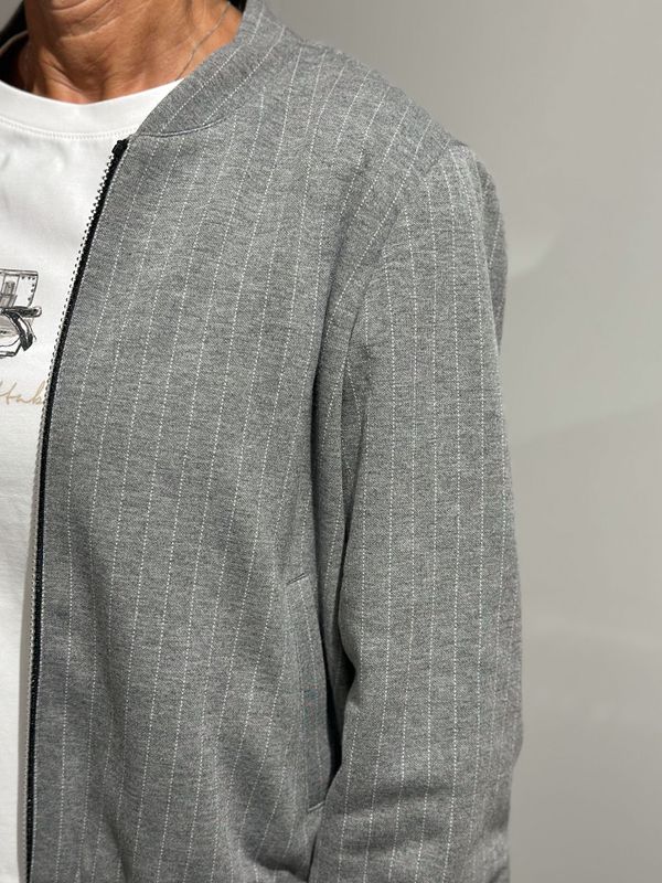 Sweatjacke -grau/weiß- Betty & Co