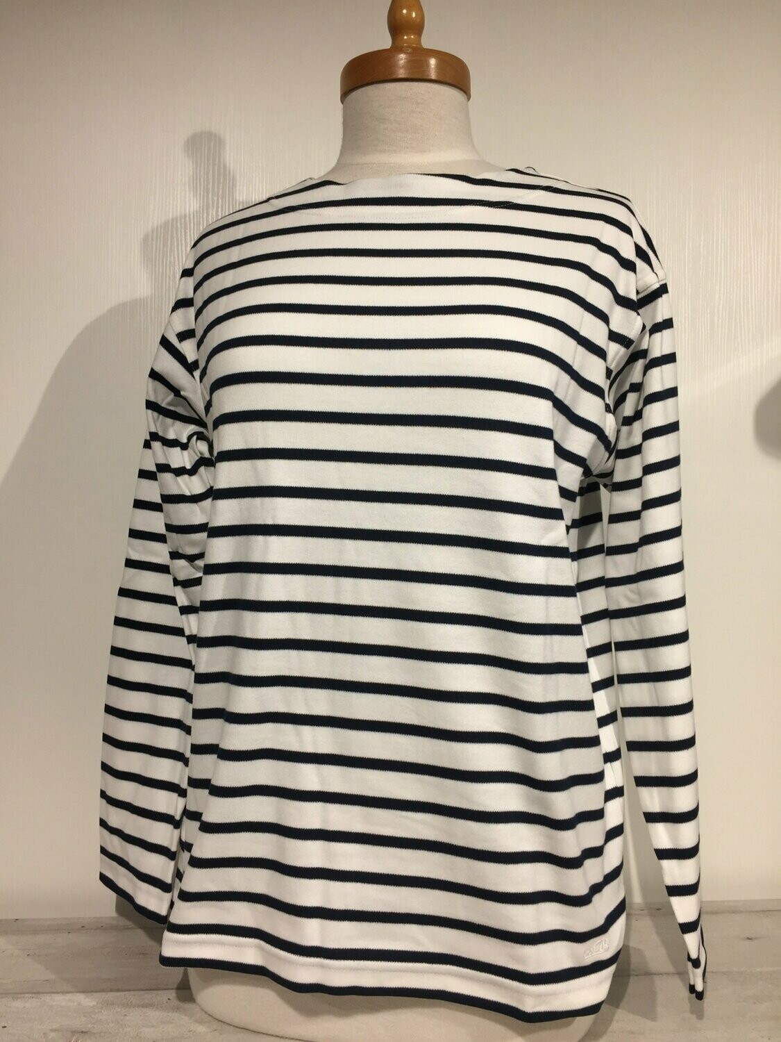 Damen Sweatshirt - weiß marine Streifen - mod AS