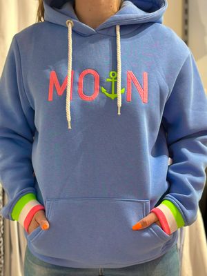 MOIN Hoodie Zwillingsherz - hellblau - Damen