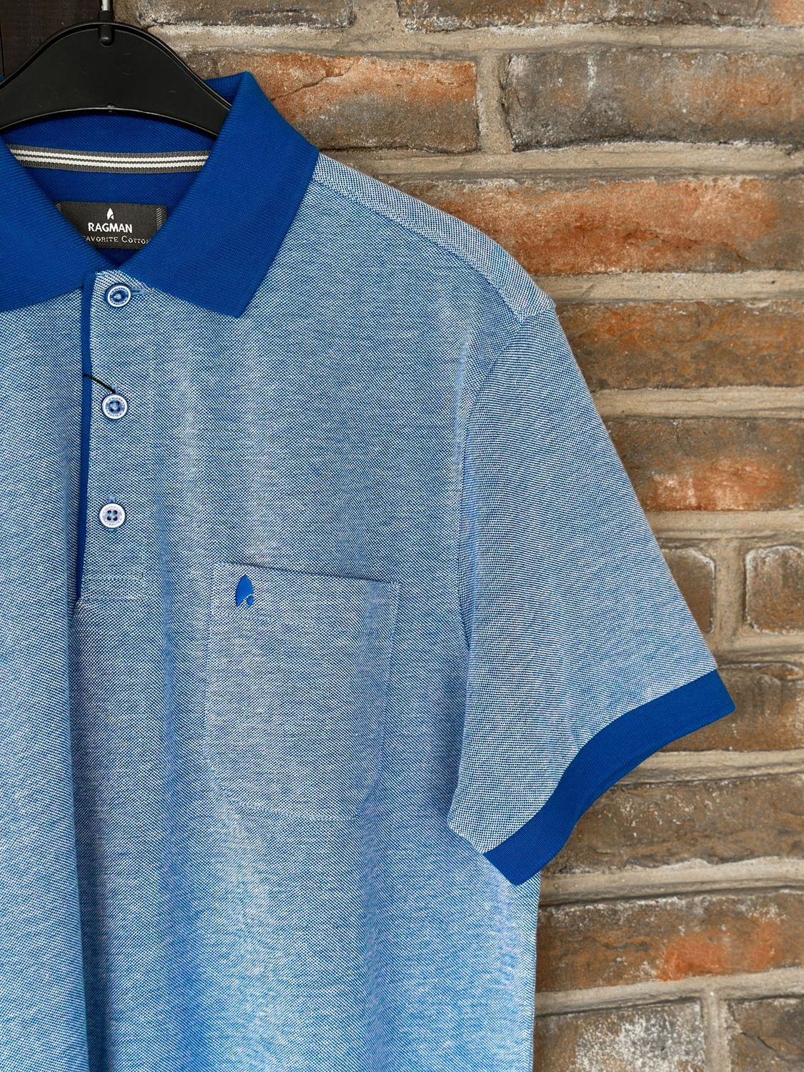 Herren Poloshirt - Ragman blau Herren Poloshirt - Ragman blau