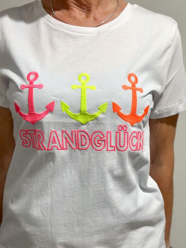 T-Shirt - Zwillingsherz - Strandglück - weiß