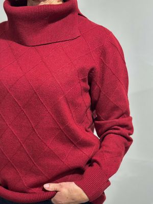 Rollkragenpullover - HV Society - Burgundy