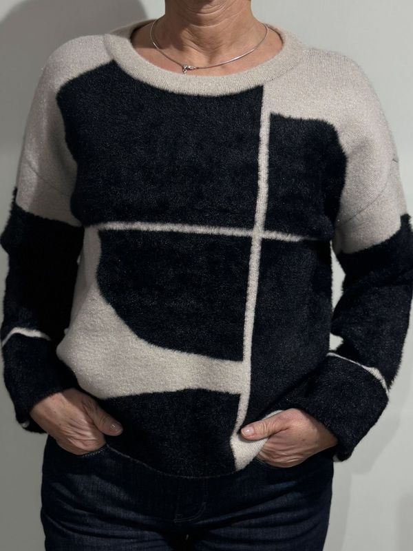 Pullover - Betty& Co. - schwarz/beige