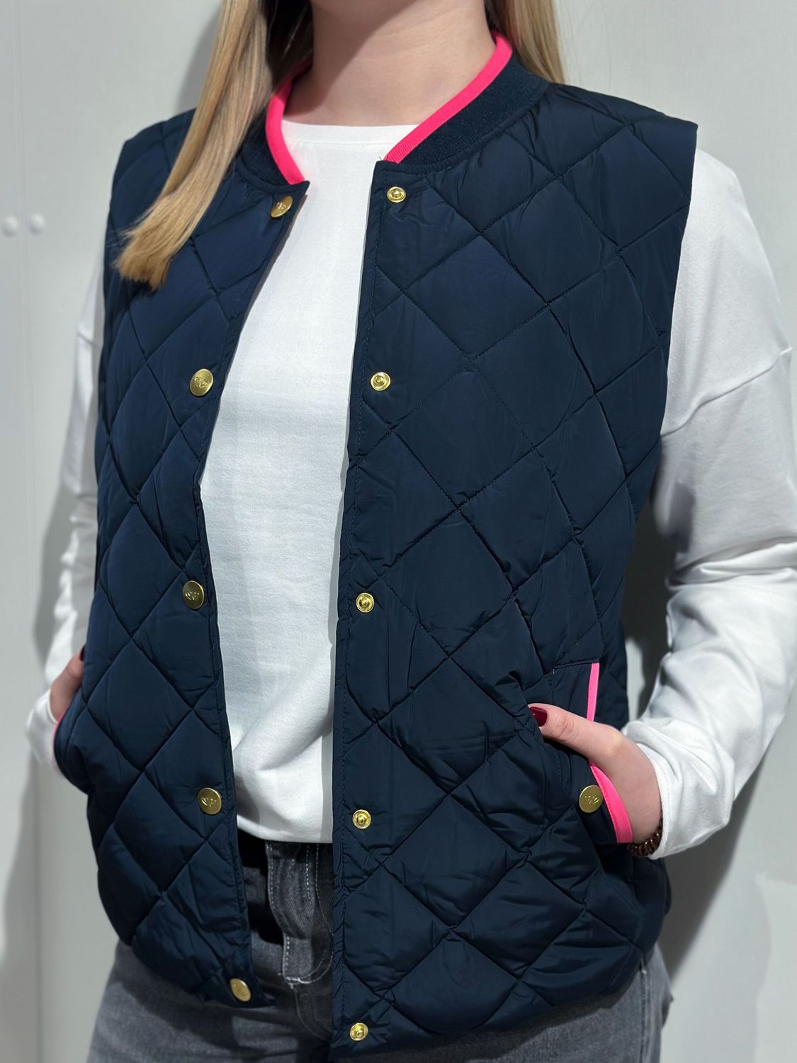 Steppweste - Zwillingsherz -navy