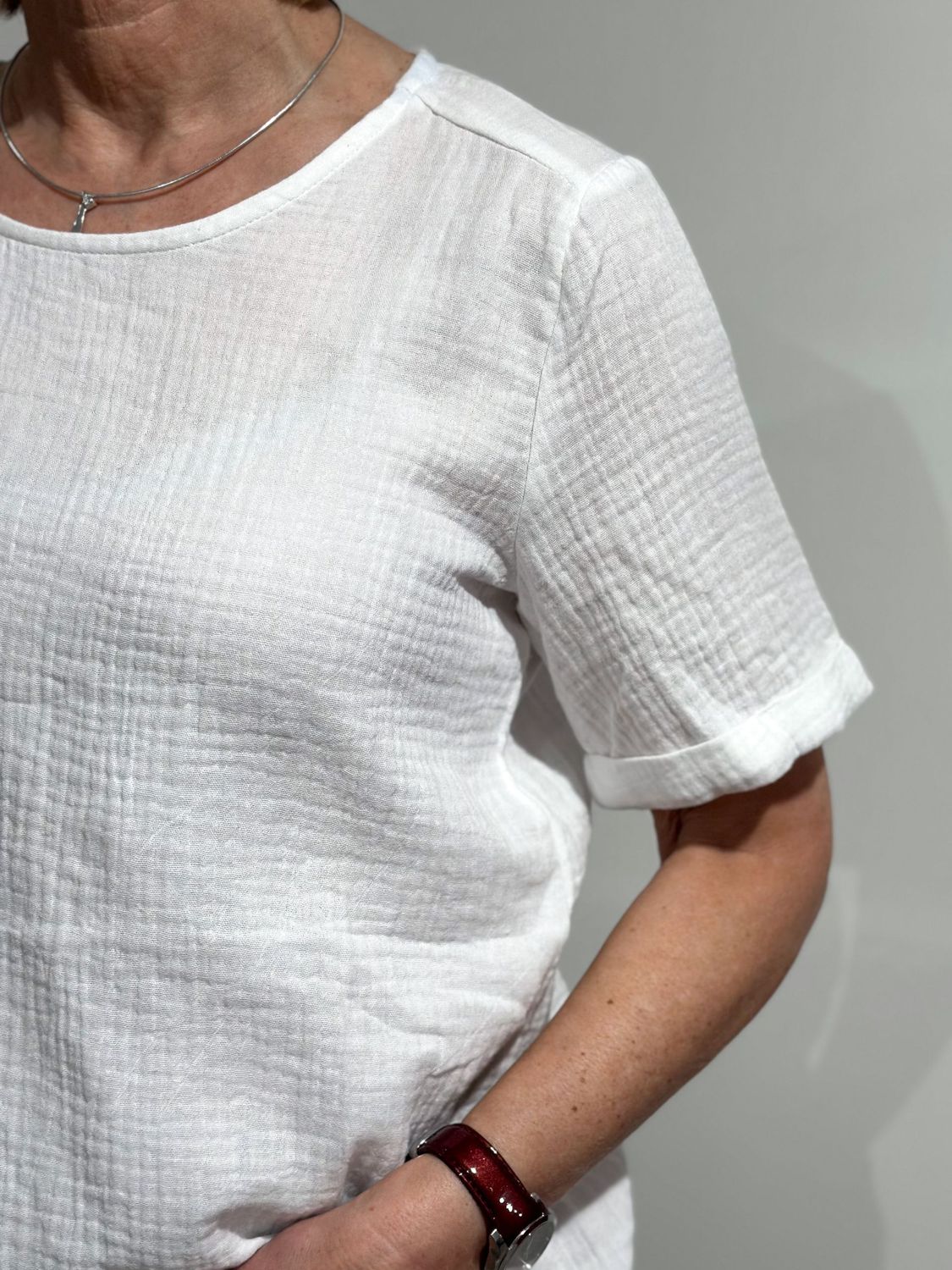 Musselin Shirt - weiß - Navigazione