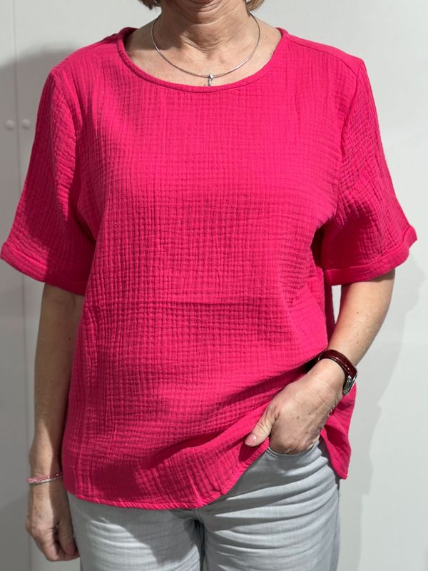 Musselin Shirt - fuchsia - Navigazione Musselin Shirt - fuchsia - Navigazione