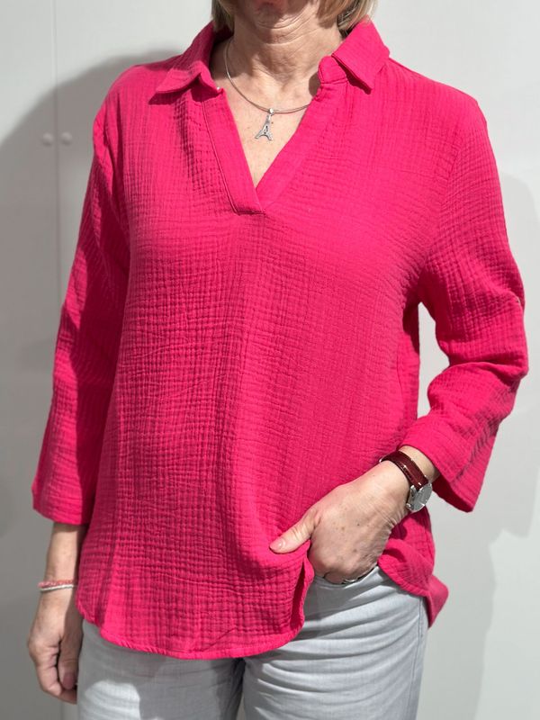 Musselin Bluse - fuchsia - Navigazione Musselin Bluse - fuchsia - Navigazione