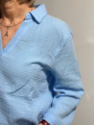 Musselin Bluse - hellblau - Navigazione