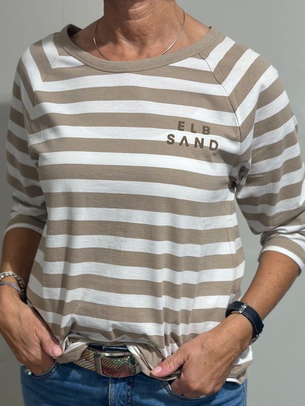 Shirt - Celin - Camel/Bright White Stripe - Elbsand Shirt - Celin - Camel/Bright White Stripe - Elbsand