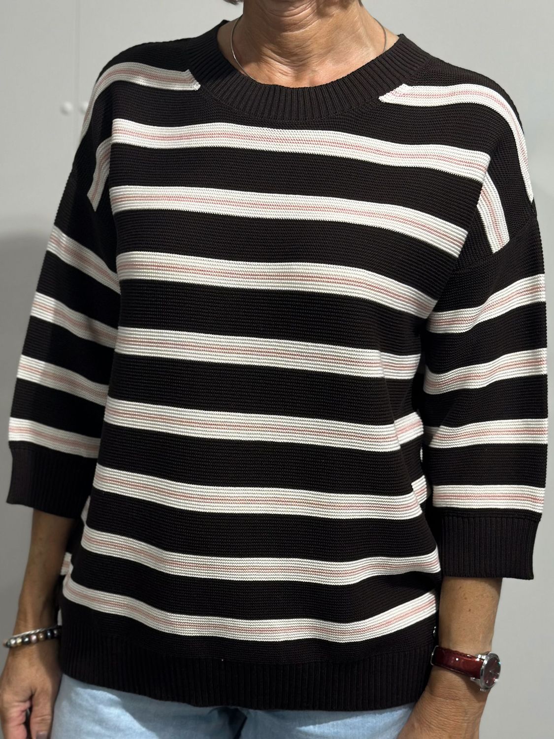 Pullover - braun gestreift - Rabe