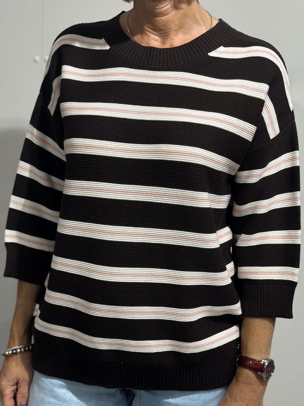 Pullover - braun gestreift - Rabe