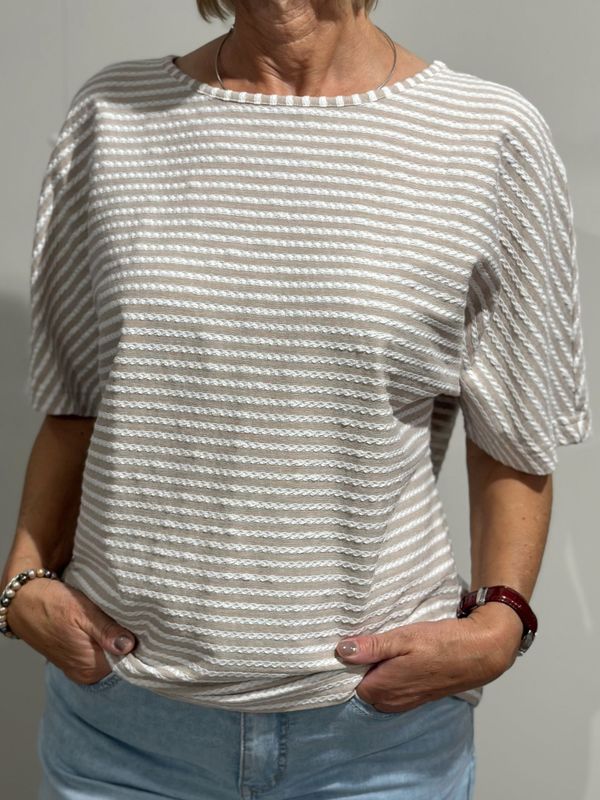 T-shirt - beige gestreift - Rabe