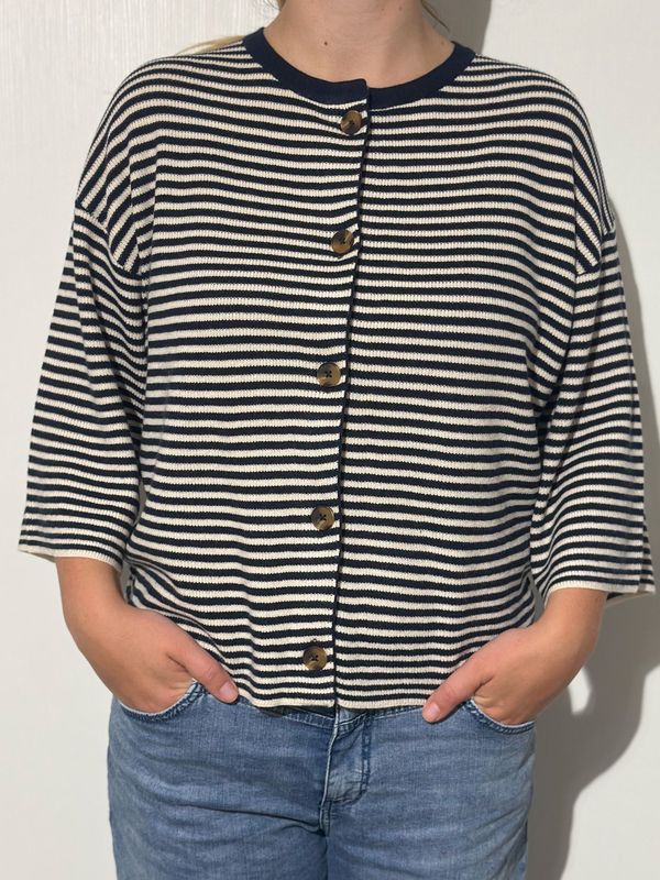 Strickjacke - beige/navy - Rabe Strickjacke - beige/navy - Rabe
