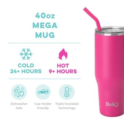 Swig Hot Pink 40oz Mega Mug