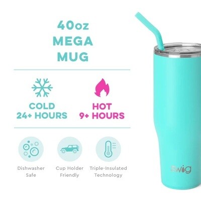 Swig Aqua 40oz Mega Mug