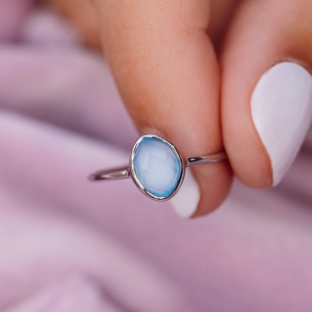 Puravida Blue Chalcedony Ring