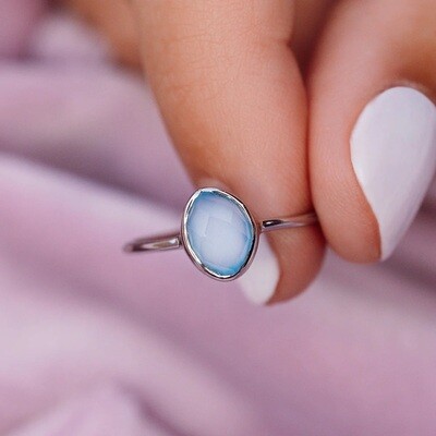 Puravida Blue Chalcedony Ring