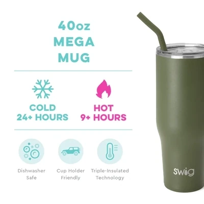 Swig Olive 40 oz Mega Mug
